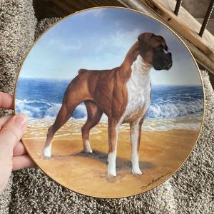 Danberry mint “On the beach” boxer dog collectible plate
